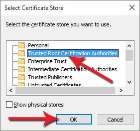 Select Certificate Store