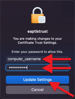 Type in computer username and password