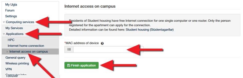 Internet for Student Housing Application