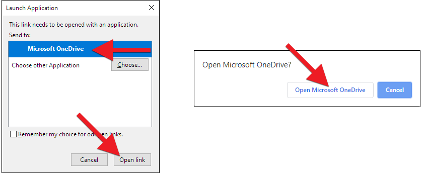Smellið á Open Microsoft OneDrive