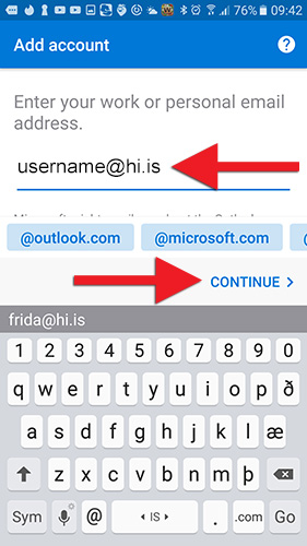 Type your email address and click "Continue":
