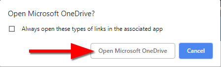 Smellið ´s Open Microsoft OneDrive