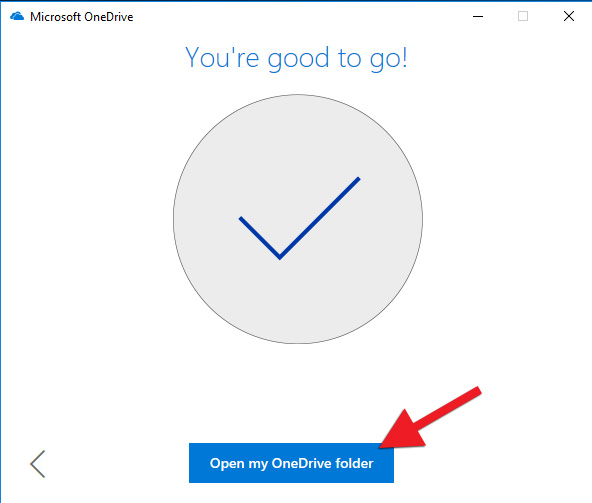 Click "Open my OneDrive folder"