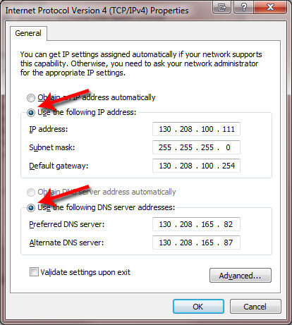 IP address and DNS server